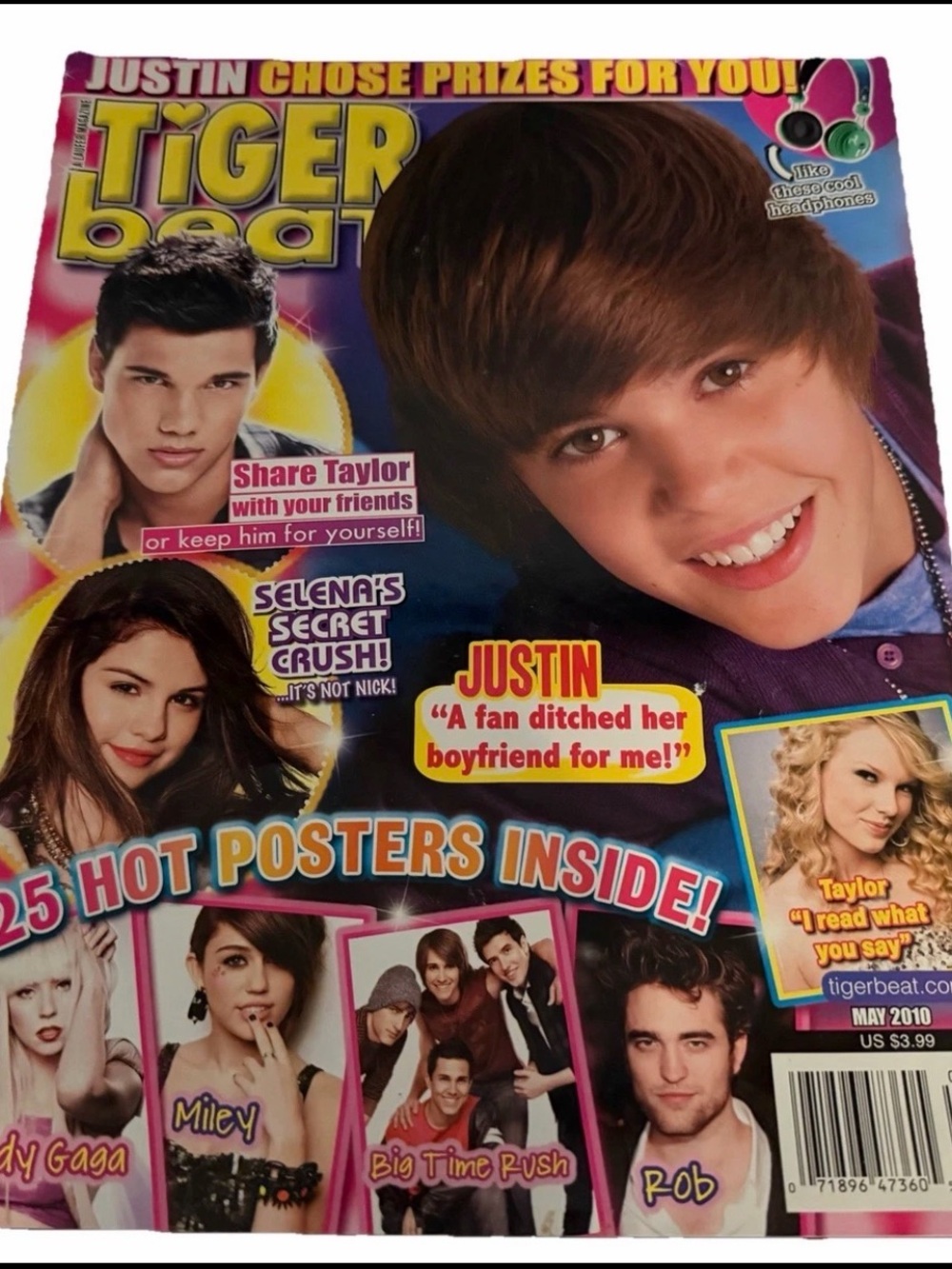 Tiger Beat Magazine May 2010 Justin Bieber